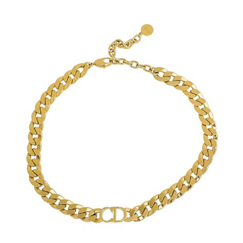 gold dior choker necklace